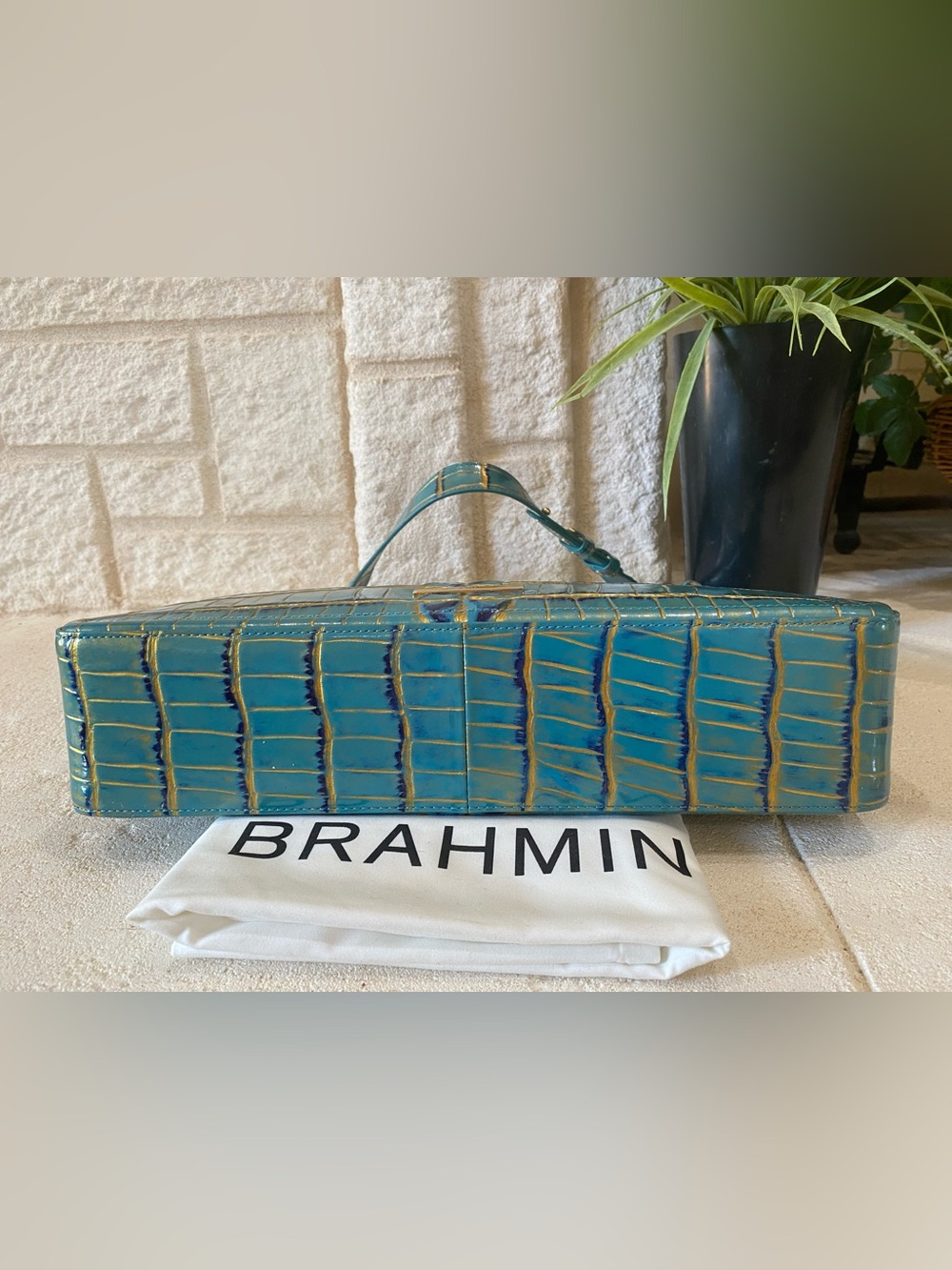 ☀️🌴🦜HTF PARAKEET ESTUARY BRAHMIN TABITHA SHOULDER BAG - Picture 7 of 9